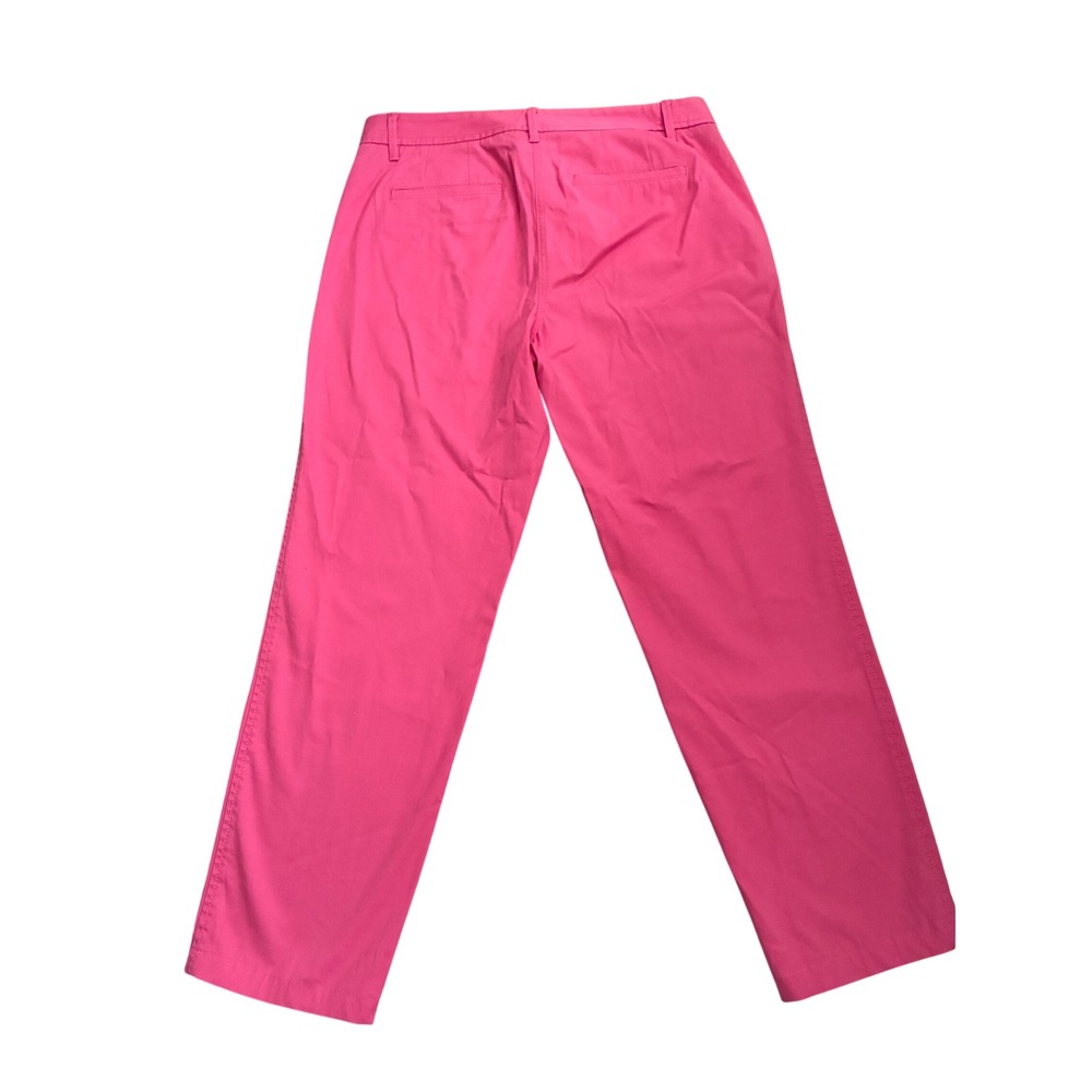 Preppy Hot Pink Chino Pants Straight Leg Talbots Cotton Stretch Size 8